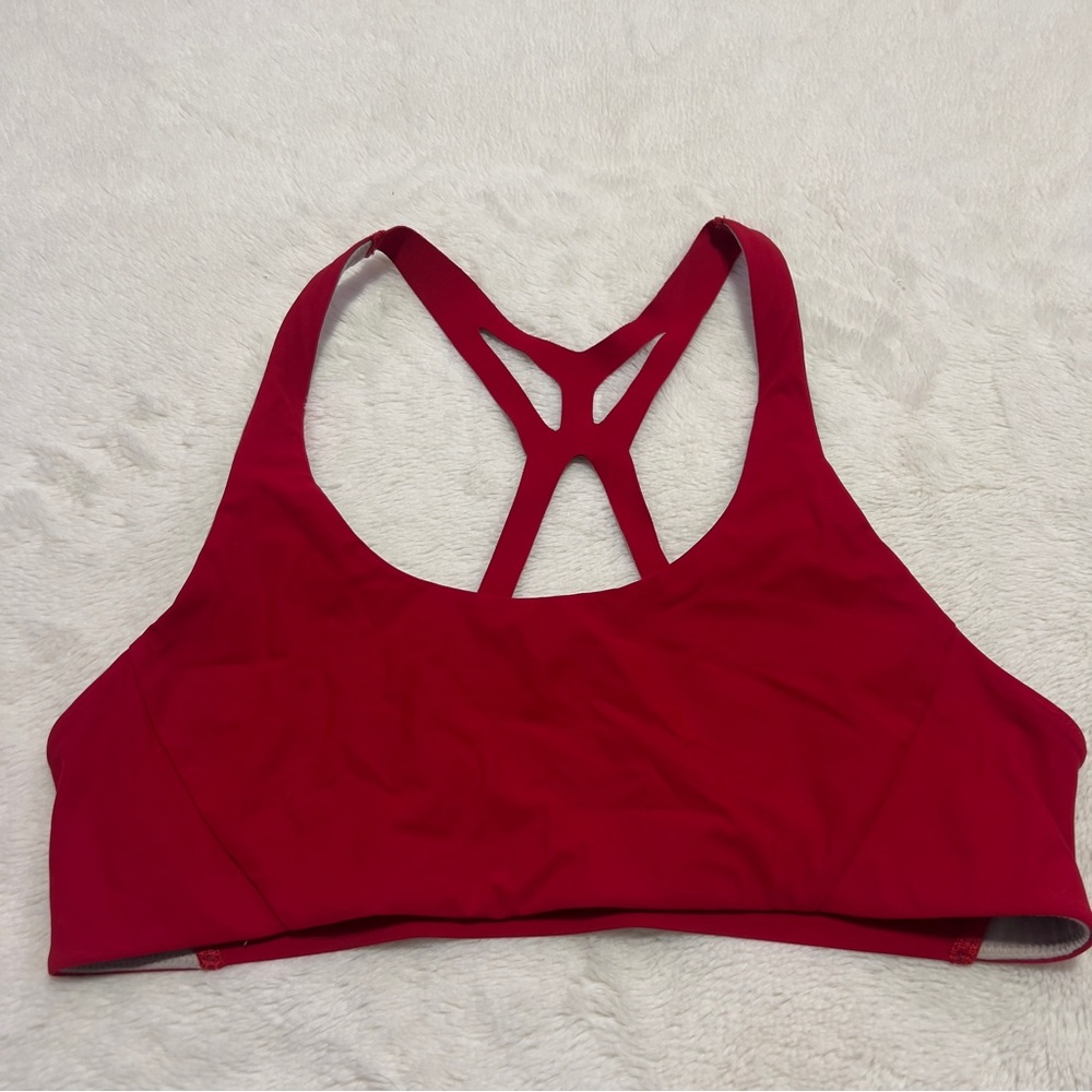 Red lululemon sports bra